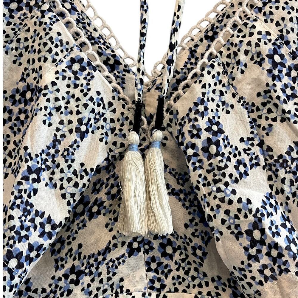 Anthropologie V-Neck Plunge Tunic Mini Dress Womens Size XL Blue White Black NWT - Picture 8 of 14